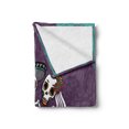thumbnail image 2 of Day of the Dead Soft Flannel Fleece Blanket, Invitation to Traditional Celebration Party with Mexican Music Performance, Cozy Plush for Indoor and Outdoor Use, 60" x 80", Multicolor, by Ambesonne, 2 of 5