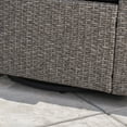 thumbnail image 3 of GDF Studio Venice Outdoor Wicker 5 Piece Swivel Club Chair and Gray Fire Pit Set with Cushions, Mixed Black and Dark Gray, 3 of 13