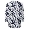 thumbnail image 6 of Purcolt Women's Floral 3/4 Length Sleeve T-Shirts Casual Crew Neck Tunic Tops Summer Beach Vaction Tee Tops, 6 of 7