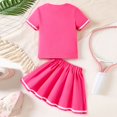thumbnail image 5 of Gerichy Girls Summer Outfits, Toddler Girls Short Sleeve Ruffle Solid Casual T Shirt Tops Denim Shorts Jeans 2PCS Outfits, 5 of 9