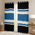 thumbnail image 2 of jejeloiu Geometric Stripes Lines Blackout Curtains Set of 2 (52x84 Each),Abstract Geometric Art Window Curtains,Black Blue Curtains and Drapes For Adults,Breathable Home Decor, 2 of 6