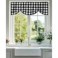 thumbnail image 2 of Black White Retro Plaid Tie Up Valances Curtain, Adjustable Kitchen Pastoral Plaid Vintage Style Valances for Windows Decor, Rod Pocket Short Curtains Set for Bedroom/Bathroom, 42"x12", 2 of 8
