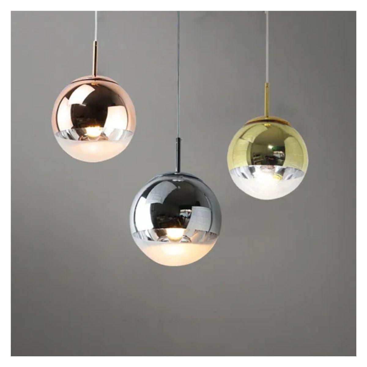 GLOBE PENDANT IN GOLD 14"
