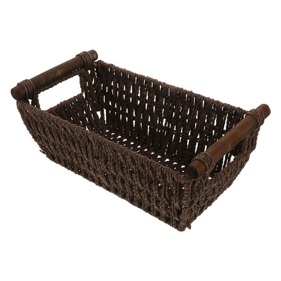 Masteelf Decorative Storage Basket Sundries Storage Basket 32.00X18.00X13.50CM Brown