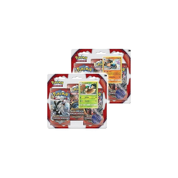 Pokemon TCG: BOTH Sun and Moon Crimson Invasion 3 Pack ...