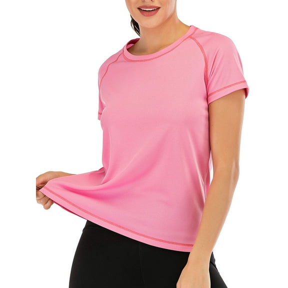YouLoveIt Women's Workout Top Athletic Shirts Sport Activewear Tee Quick Dry Slim Fit Sports Yoga T-Shirts Performance T-Shirt Crewneck Tees T Shirts