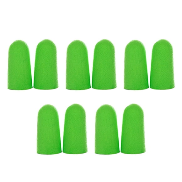 Lot de 10 Aide au Sommeil de Voyage Réutilisable Anti-Bruit Prévention Insonorisée Bouchons d'Oreilles Accessoires d'Oreille Sonores Vert