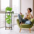thumbnail image 2 of Metal & Wood Plant Stand Indoor & Outdoor Multi Levels lbs Capacity, 2 of 7
