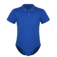 thumbnail image 4 of Aislor Men's Turn-Down Collar Short Sleeve Shirt Button Crotch Leotard One Piece Bodysuit Rompers, 4 of 7
