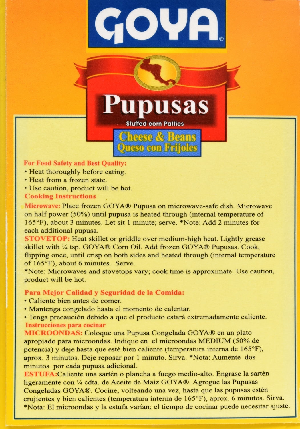 GOYA Pupusas Cheese & Beans 6 Ct, 22 oz
