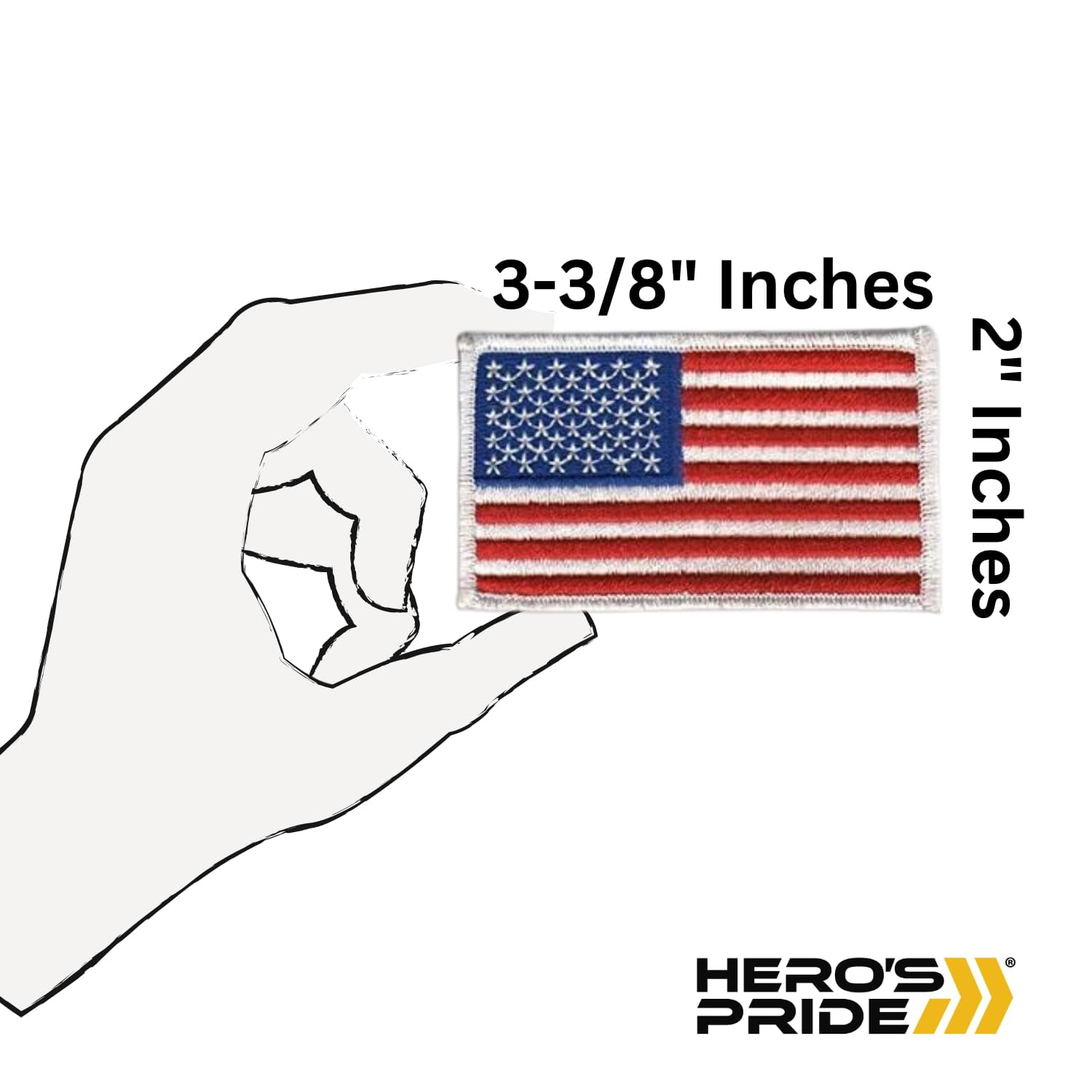 Hero’s Pride U.S. Flag Patch Bundle – Medium Gold – Regular & Reverse Design – 3-3/8" x 2", Sew-On – 12 Pack