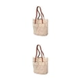 thumbnail image 4 of Qarigey Bolso de playa elegante y funcional para escapadas de verano Bolso con forma de cubo Bolso bandolera champán 2Conjunto, 4 of 6
