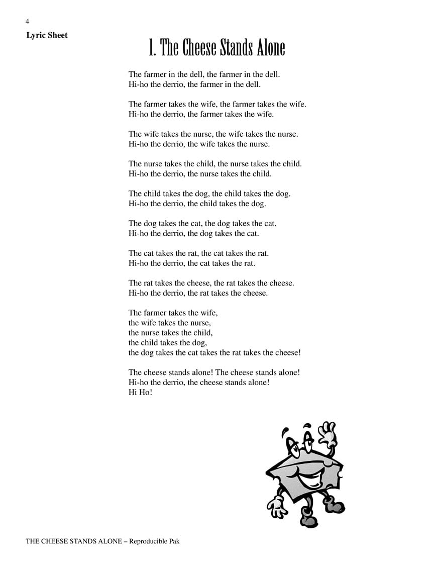 Hal Leonard The Cheese Stands Alone A Musical For Young Voices Repro Pak Composed By John Higgins Walmart Com Walmart Com