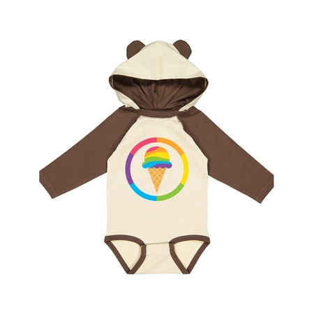 

Inktastic Rainbow Ice Cream Gift Baby Boy or Baby Girl Long Sleeve Bodysuit