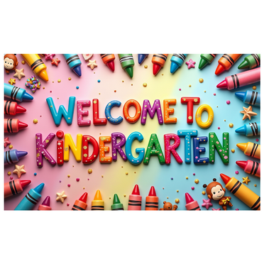 LUUFILx Welcome Kindergarten Backdrop Banner Classroom Decorations School Party Supplies Photography Props Celebration Background Kids Event Decor