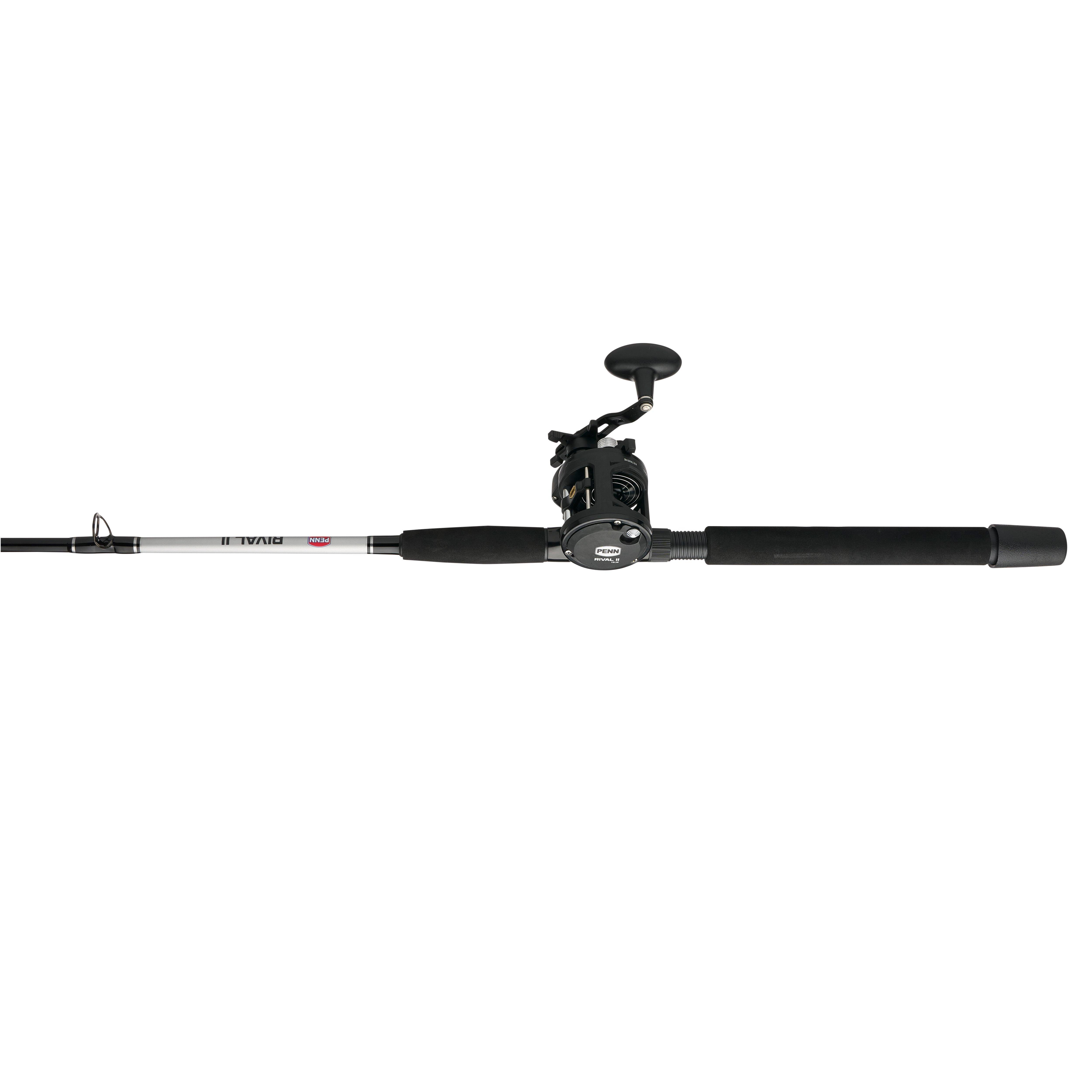 PENN Rival II Level Wind Conventional Fishing Combo, 6'6" Medium Heavy Rod, 30 Size Reel