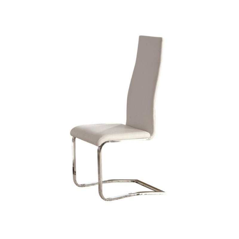 Bowery Hill Modern Dining Faux Leather Dining Chair In White