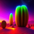 thumbnail image 4 of Stephen Chambers 20x20 Black Modern Wood Framed Wall Art Titled - Unreal Neon Cactus, 4 of 6