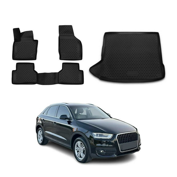 Custom Floor Mats & Cargo Liners for Audi Q3 / Q3 Quattro 2013-2018 Black 5 Pcs