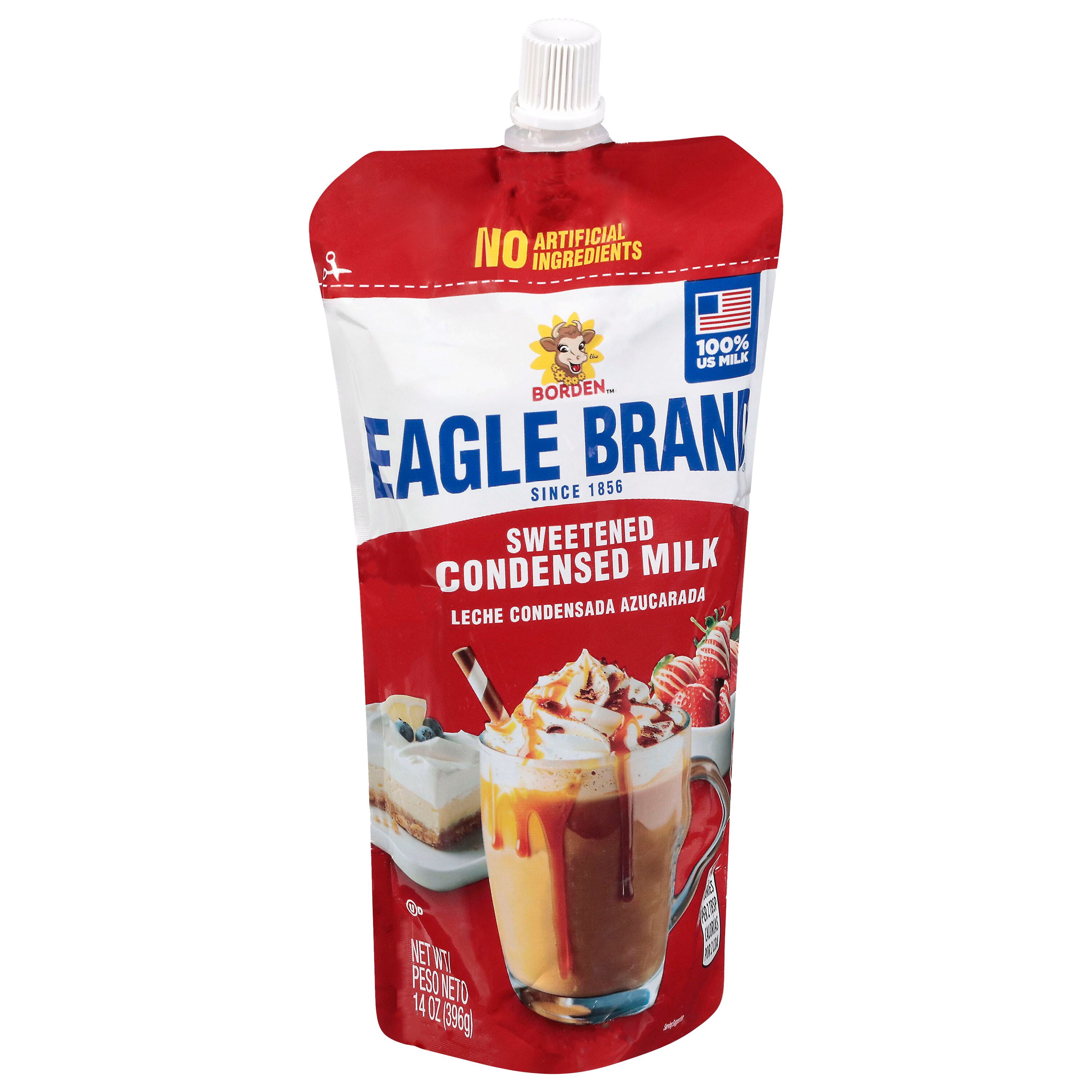 (3 pack) Eagle Brand Sweetened Condensed Milk, 100% US Milk, Gluten Free, 14 oz Resealable Pouch