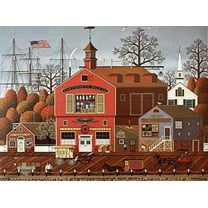 300 Piece Jigsaw Puzzle for Adults Charles-Wysocki Harbor Town Puzzle Challenging Educational Fun Family Games Toys Gifts Challenging Family Puzzles Game