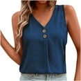 thumbnail image 2 of EGNMCR Camisoles pour Femmes Débardeur Décontracté Mode pour Femmes Col en V à Boutons Sans Manches, 2 of 7