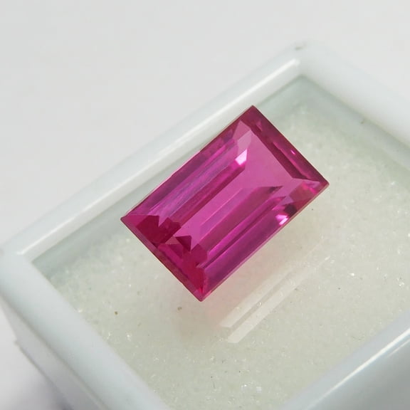 Pink Ruby Natural 5.75 Ct Emerald Cut CERTIFIED Loose Gemstone
