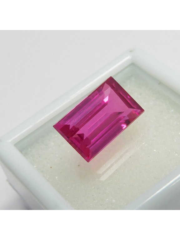 Pink Ruby Natural 5.75 Ct Emerald Cut CERTIFIED Loose Gemstone