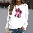 thumbnail image 1 of Jsaierl Chandails Roses pour Femmes Chandails de Sensibilisation au Cancer du Sein Manches Longues Col Rond Chandail à Enfiler Hauts Graphiques Roses Cadeau Inspirant pour Femmes, 1 of 5