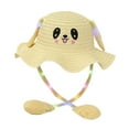 thumbnail image 2 of Gorro de conejito para niños con gorra ligera de pescador, gorro informal para viajes, Día del Niño Beige, 2 of 9