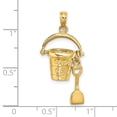 thumbnail image 3 of 14K Yellow Gold Polished Finish 3-Dimensional CAPE COD Bucket with Shovel Moveable Charm Pendant, 3 of 4