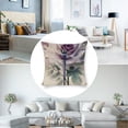 thumbnail image 3 of Dragonfly purple flower Linen toss pillowcase Decoration pillowcase Gift preferred 28x28" Cushion cover 2 set Sofa pillowcase Sofa bedroom living room car, 3 of 6