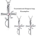 thumbnail image 2 of Personalized Ash Necklaces Cross with Birthstone Rose Cremation Jewelry for Ashes Holder Necklace Urn Pendants with Chain, 2 of 6