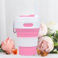 thumbnail image 1 of Copa De Agua Taza de agua de 450 ml Taza de silicona plegable duradera para viajes de camping (rosa), 1 of 6
