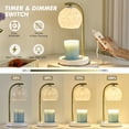 thumbnail image 3 of NATYSWAN White Glass Electric Candle Warmer with Timer, Dimmer, Adjustable Height, 2 Halogen Bulbs, 3 of 9