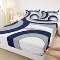 thumbnail image 3 of Homewish Minimalist Circle Stripes Full Size Sheets 4-Piece for Children Teens Adults,Vintage Aesthetic Breathable Bed Sheets,Abstract Geometric Lightweight Sheet Sets,Lightweight Room Decor, 3 of 7