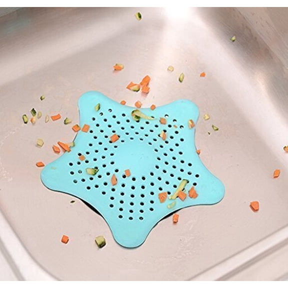 S-fish Hair Catcher Rubber Bath Sink Strainer Shower Drain Cover Trap Basin (Set of-1 PIS)