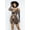 Brown, variant on Tie Dye Open Shoulder Long Sleeve Top And Matching Skirt W Ruching Details M