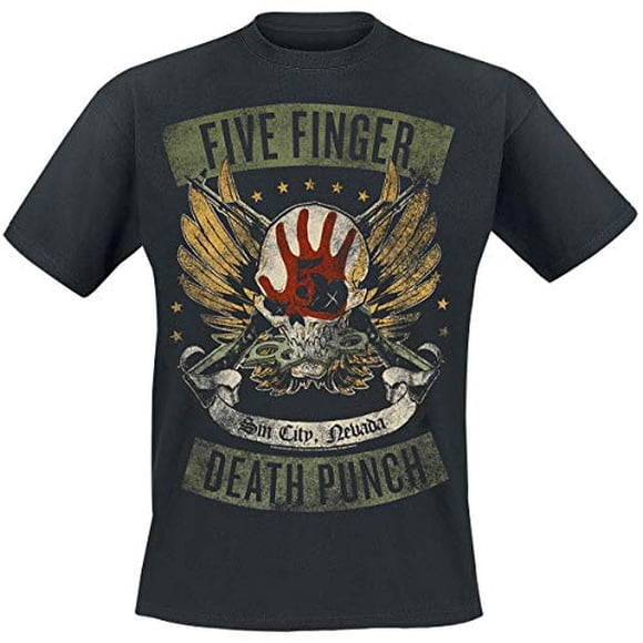 Five Finger Death Punch T Shirt Locked & Loaded Band Logo Official Mens Black