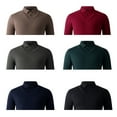 thumbnail image 4 of Donemore Men's Casual Business Polo Shirt Half Button Collar Long Sleeve Solid Color Polyester Shirt Office & Leisure Wear, 4 of 9