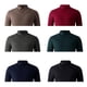 thumbnail image 4 of Blusa y camisa de manga larga con cuello vuelto para hombre, color liso, informal, elástica, deportiva, con botones, blusa de manga larga con cuello vuelto para hombre, tops de poliéster para hombre, 4 of 9