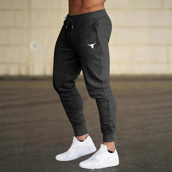 HOMADLES Mens Jogger Pants Elastic Waist Athletic Solid Casual Pants for Men with Drawstring, Jogger Pants Black M