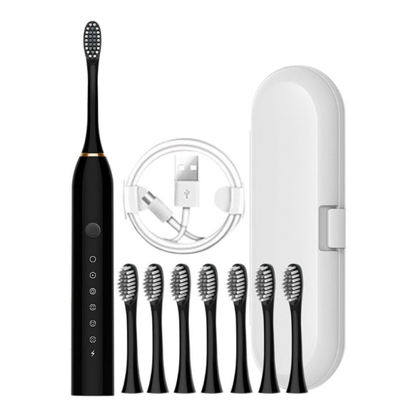 Home Gifts Matoen Electric Toothbrush with 8 Brush Heads and Toothbrush Box, 6 Cleaning Modes, IPX7 Water Proofing Electric Toothbrush, Black