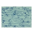 thumbnail image 3 of Airplane Cutting Board, Old Airplane Drawings Classic Dated Flight Vintage Style Nostalgic Jets, Decorative Tempered Glass Cutting and Serving Board, Small Size, Violet Blue Turquoise, by Ambesonne, 3 of 5