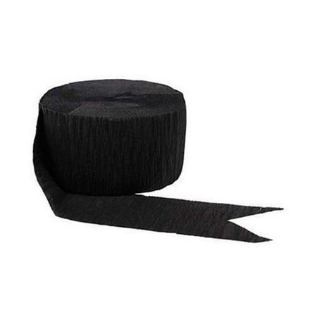 Amscan 182020. 10 Jet Black Crepe Streamer, 81 ft.  - Pack of 24