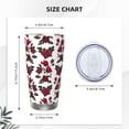 thumbnail image 4 of Picia Rose Flowers Pattern 20 oz Tumbler Stainless Steel Vacuum Insulated Coffee Ice Cup Double Wall Travel Flask Dual Lid Water Bottle, Eco-friendly Car Cup-Straw Three-piece Set, 4 of 8