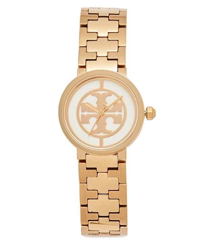 Pre-Owned Tory Burch TRB4011 Women's The Small Reva Watch, Gold & Ivory