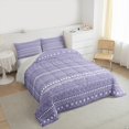 thumbnail image 4 of Manfei Retro bohemian Geometric Bedding Comforter Set,Vintage Boho Theme Twin Comforter Sets,White Purple Bedding Set For Men Women,Ultra Soft Home Decor Reversible,2-Piece, 4 of 9