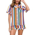 thumbnail image 2 of GDREDA Ensemble de pyjamas pour Femmes 2 Pcs Ensemble de pyjamas pour Femmes Imprimé Graphique Tigre Floral Chemise à Manches Courtes et Shorts Ensemble de Pyjama Femmes pyjamas Rouge,m, 2 of 5