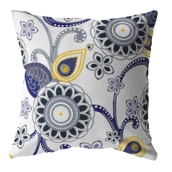 Amrita Sen Zippered Pillow With Navy Black Yellow Finish CAIPL62FSDS18X18